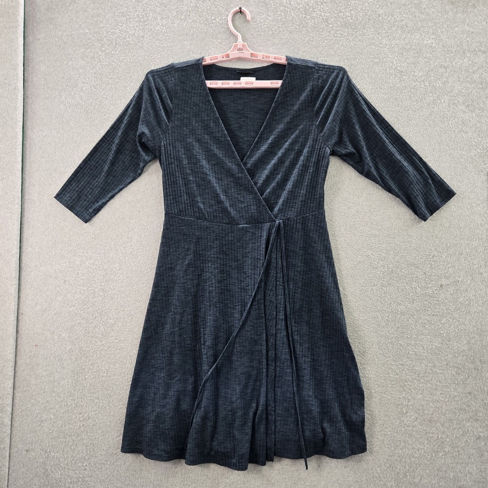 Torrid Women Dress 0 Blue Fit & Flare 3/4 Sleeve Faux Wrap